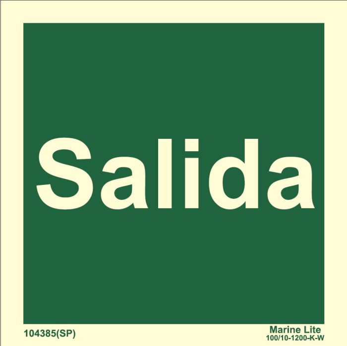 SALIDA (15x15cm) Vinilo fotolum. Señal OMI 104385(SP)