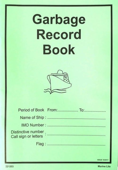 Garbage record book (A-4) 221203/ IMPA 332641 – Imostickers